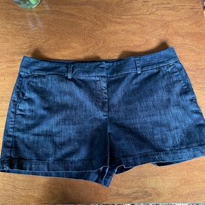 Ann Taylor LOFT dark denim shorts size 14.
